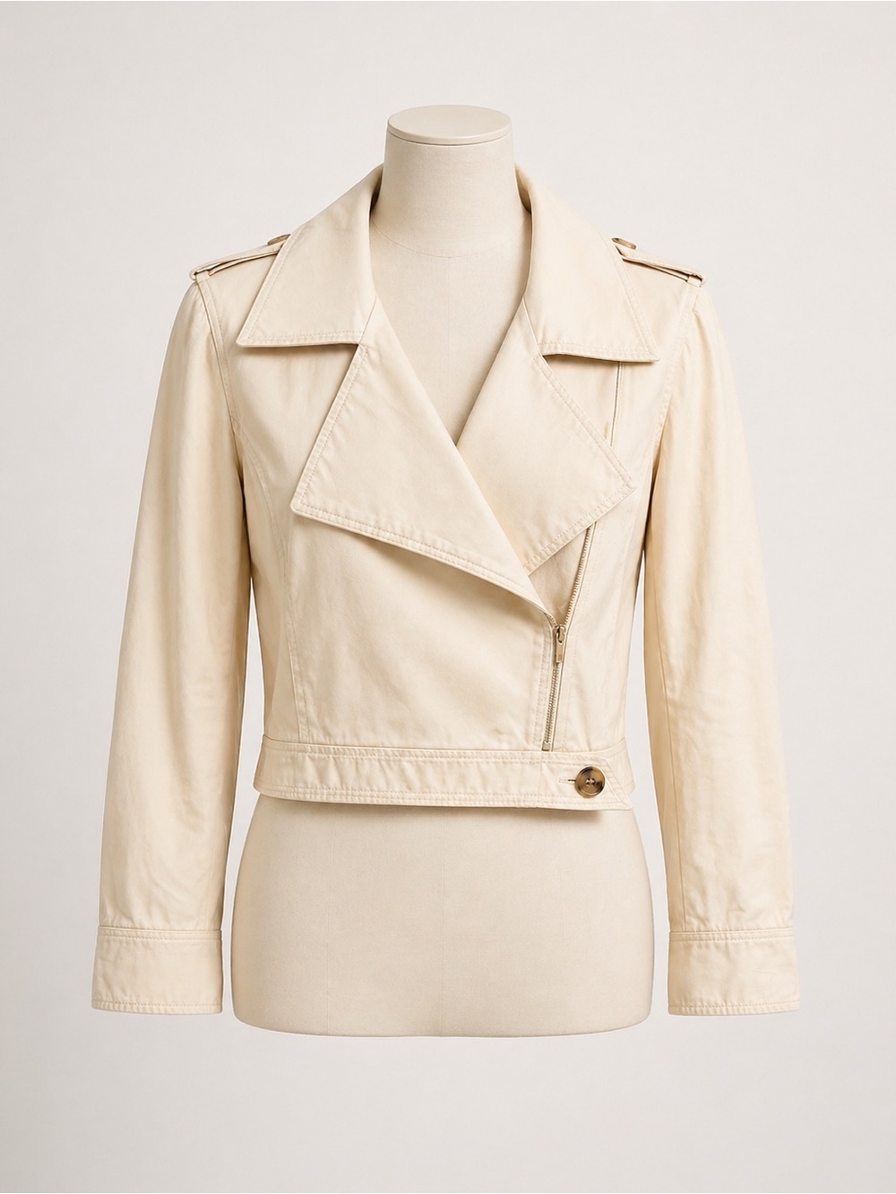 Valentino Vintage Cream Biker Jacket Size 8